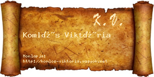 Komlós Viktória névjegykártya